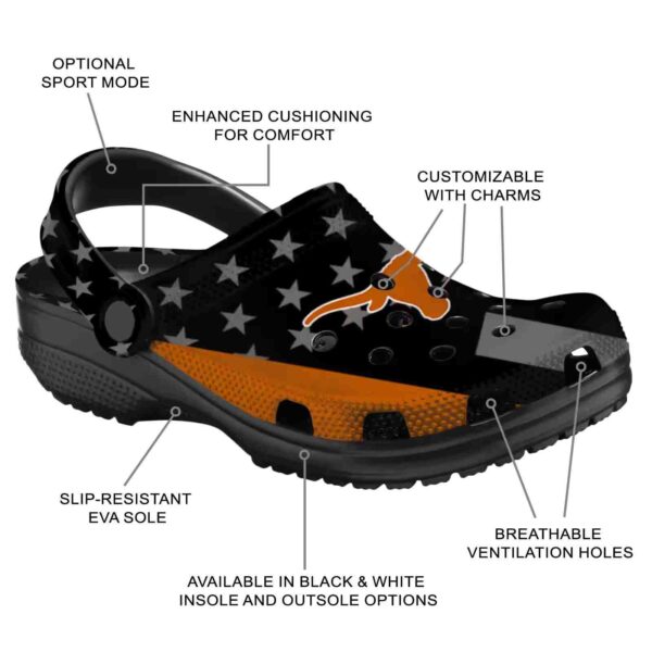 texas longhorns stellar stripes theme crocs new arrival