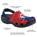 Texas Rangers Geometric Background Crocs Best selling