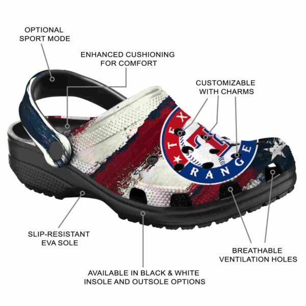 texas rangers patriotic stripes crocs new arrival