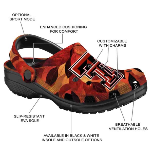 texas tech red raiders autumn leaves crocs new arrival