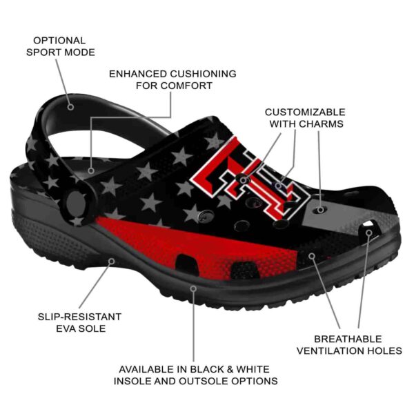 texas tech red raiders stellar stripes theme crocs new arrival