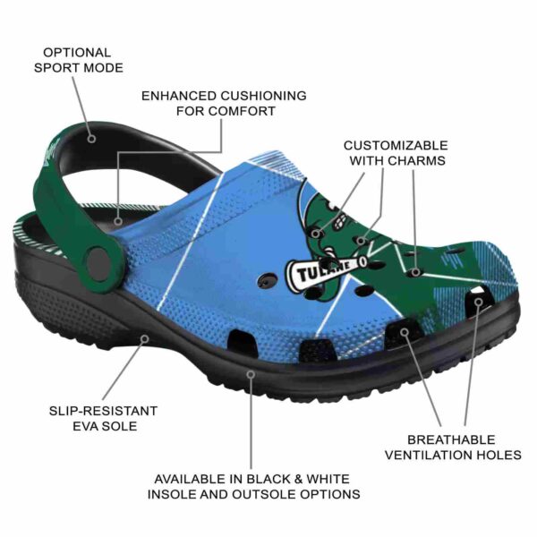 tulane green wave geometric background clog new arrival