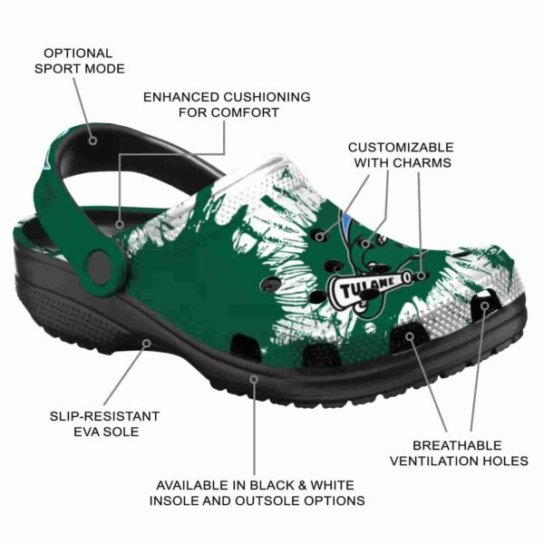 tulane green wave splatter graphics clog new arrival