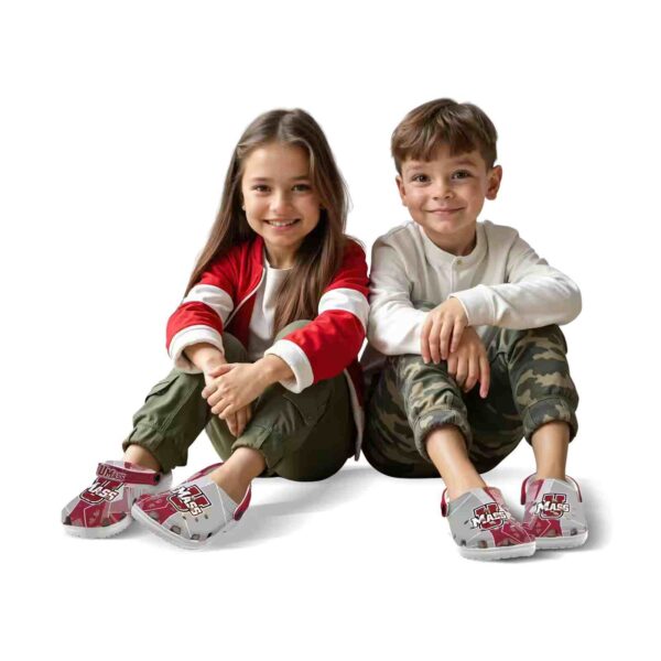 umass minutemen geometric background clog fashion forward