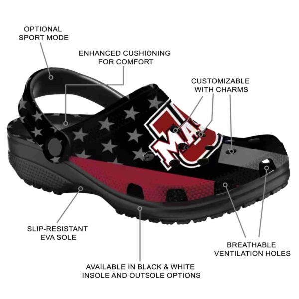 umass minutemen stellar stripes theme clog new arrival