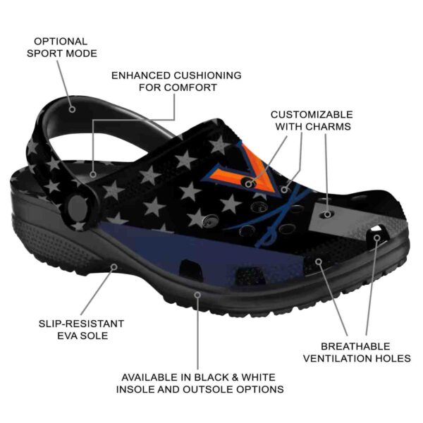 virginia cavaliers stellar stripes theme clog new arrival