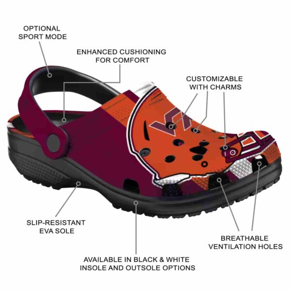 virginia tech hokies helmet stripes crocs new arrival