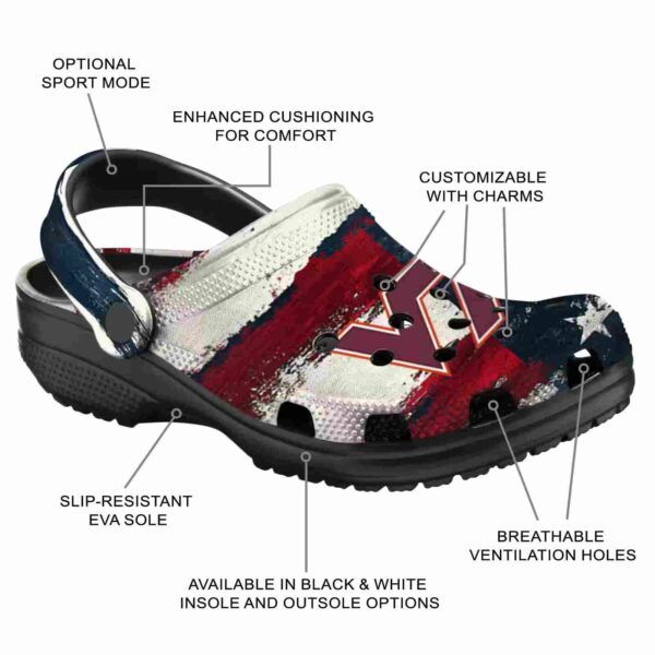 virginia tech hokies patriotic stripes crocs new arrival