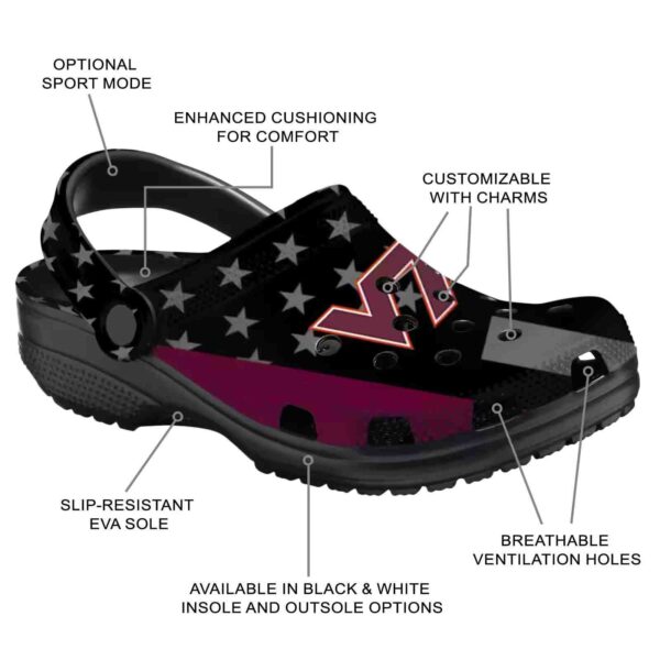virginia tech hokies stellar stripes theme crocs new arrival