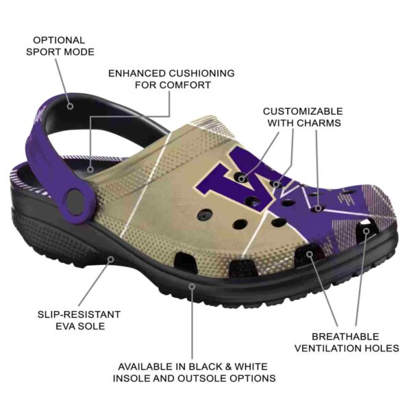 washington huskies geometric background crocs new arrival