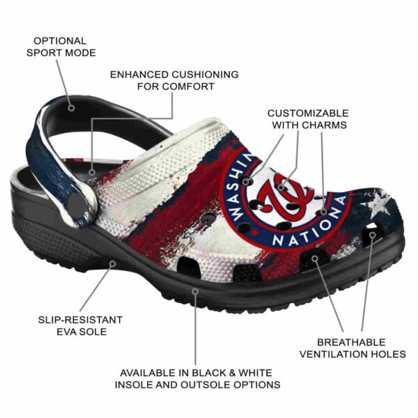 washington nationals patriotic stripes crocs new arrival
