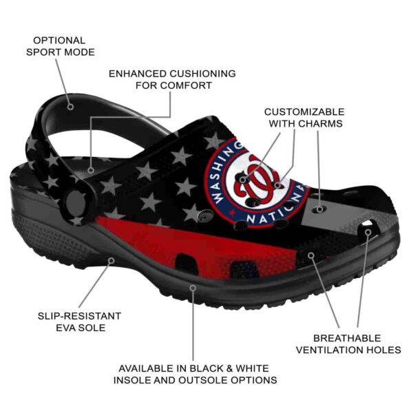 washington nationals stellar stripes theme crocs new arrival