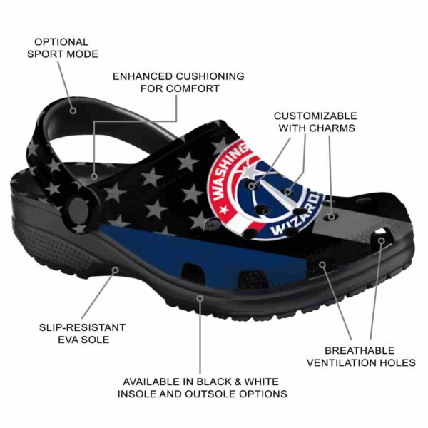 washington wizards stellar stripes theme clog new arrival