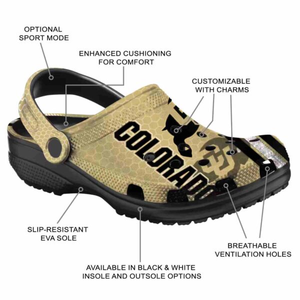 Customized Colorado Buffaloes Contrasting Stripes Clog