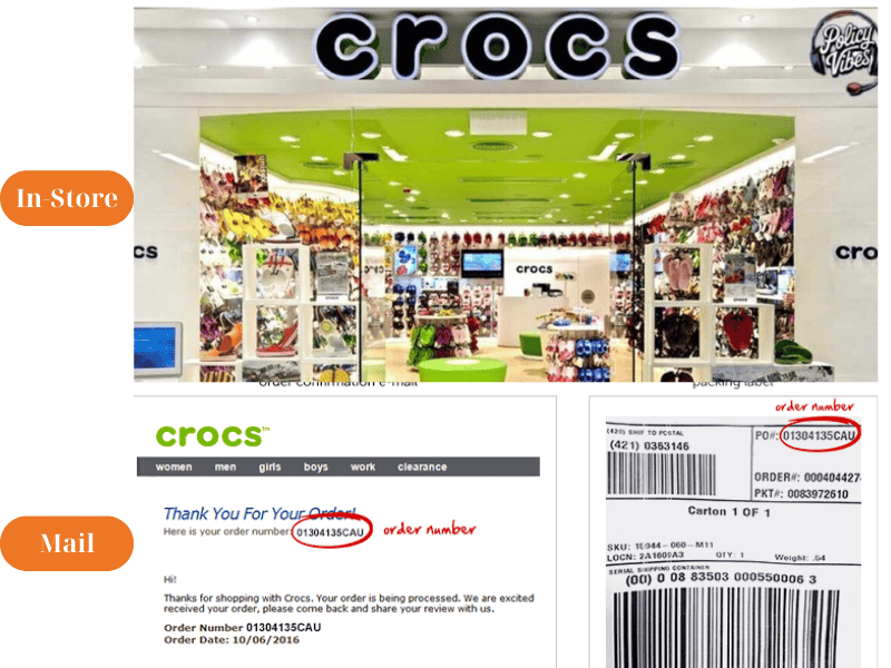 Choose to return your Crocs by mail or in-store
