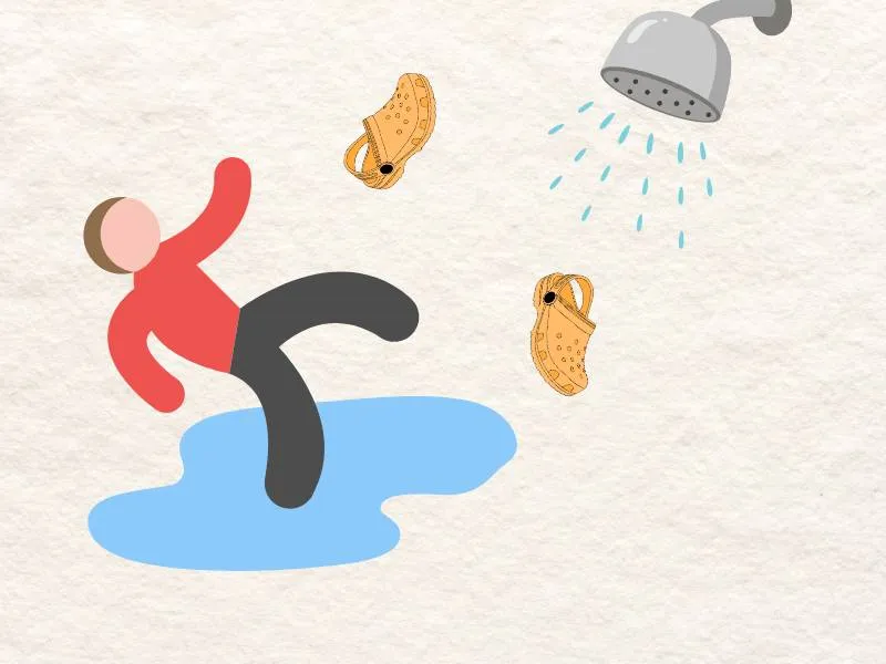 Because to their flat smooth soles they become shockingly slick when wet