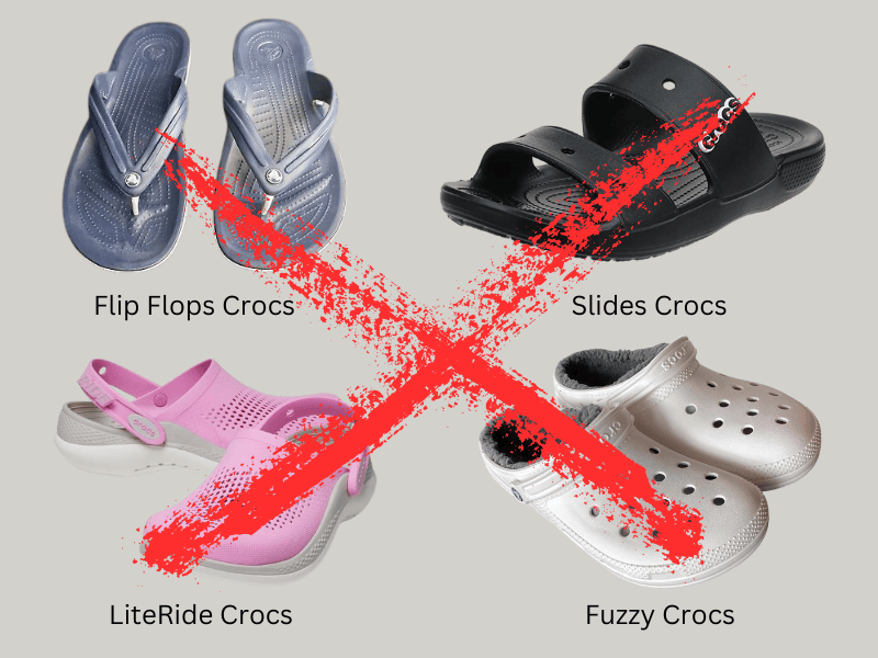 Can Nurses Wear Crocs? The Answer For Healthcare Professionals 16 These Crocs styles are not suitable for healthcare environments due to safety and hygiene concerns (Source: eBay).