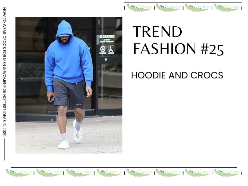 Kanye West With Hoodie And Crocs
