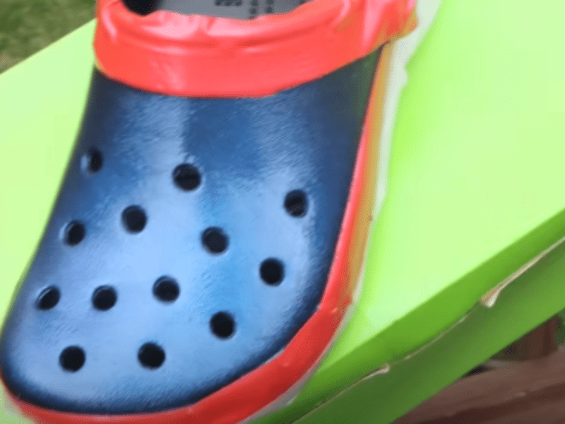 Follow the directions on the can for how far away to spray and the drying time.