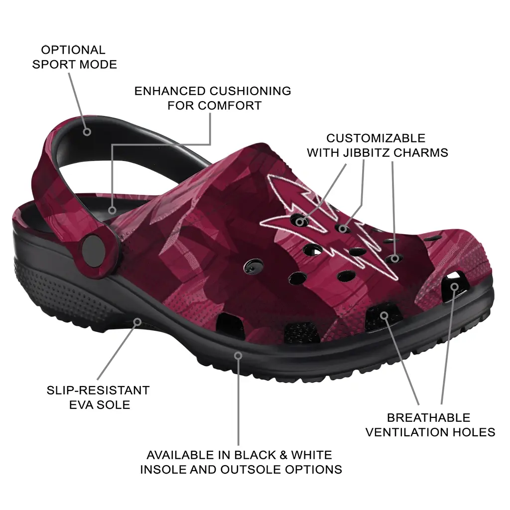Arizona State Sun Devils Fans Clogs - Canyon Layers Maroon Arizona State Sun Devils Fans Clogs - Canyon Layers Maroon