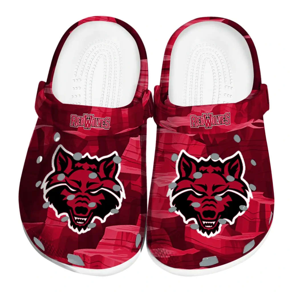 Arkansas State Red Wolves Fans Clogs - Canyon Layers Red Arkansas State Red Wolves Fans Clogs - Canyon Layers Red