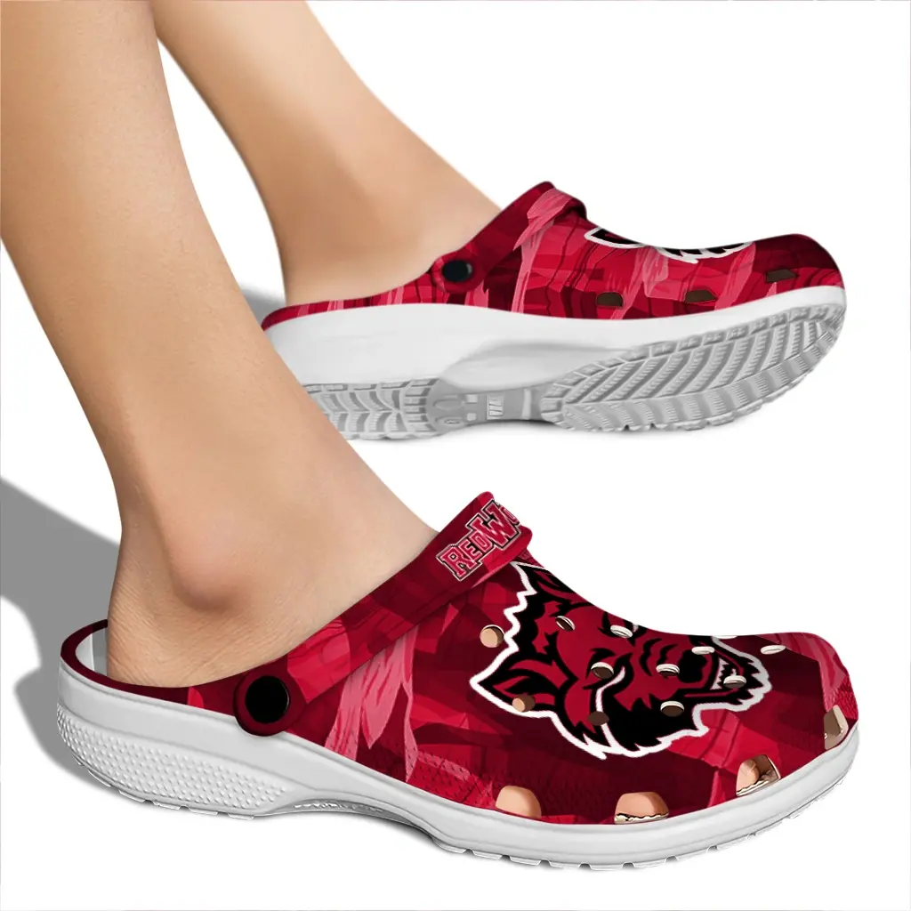Arkansas State Red Wolves Fans Clogs - Canyon Layers Red Arkansas State Red Wolves Fans Clogs - Canyon Layers Red