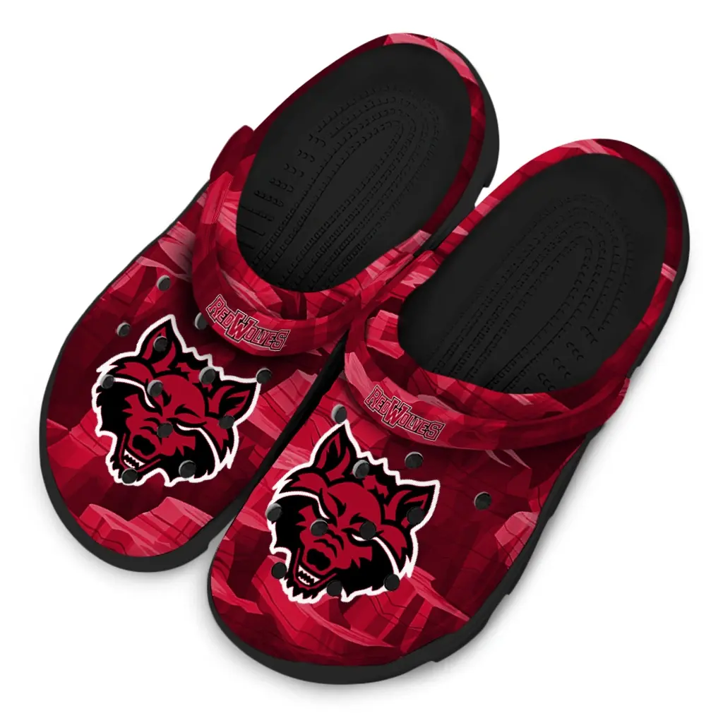 Arkansas State Red Wolves Fans Clogs - Canyon Layers Red Arkansas State Red Wolves Fans Clogs - Canyon Layers Red