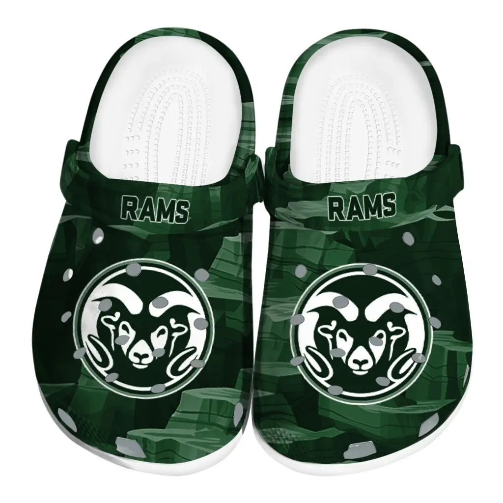Colorado State Rams Fans Clogs - Canyon Layers Green Colorado State Rams Fans Clogs - Canyon Layers Green