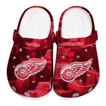 Detroit Red Wings Fans Clogs - Canyon Layers Red