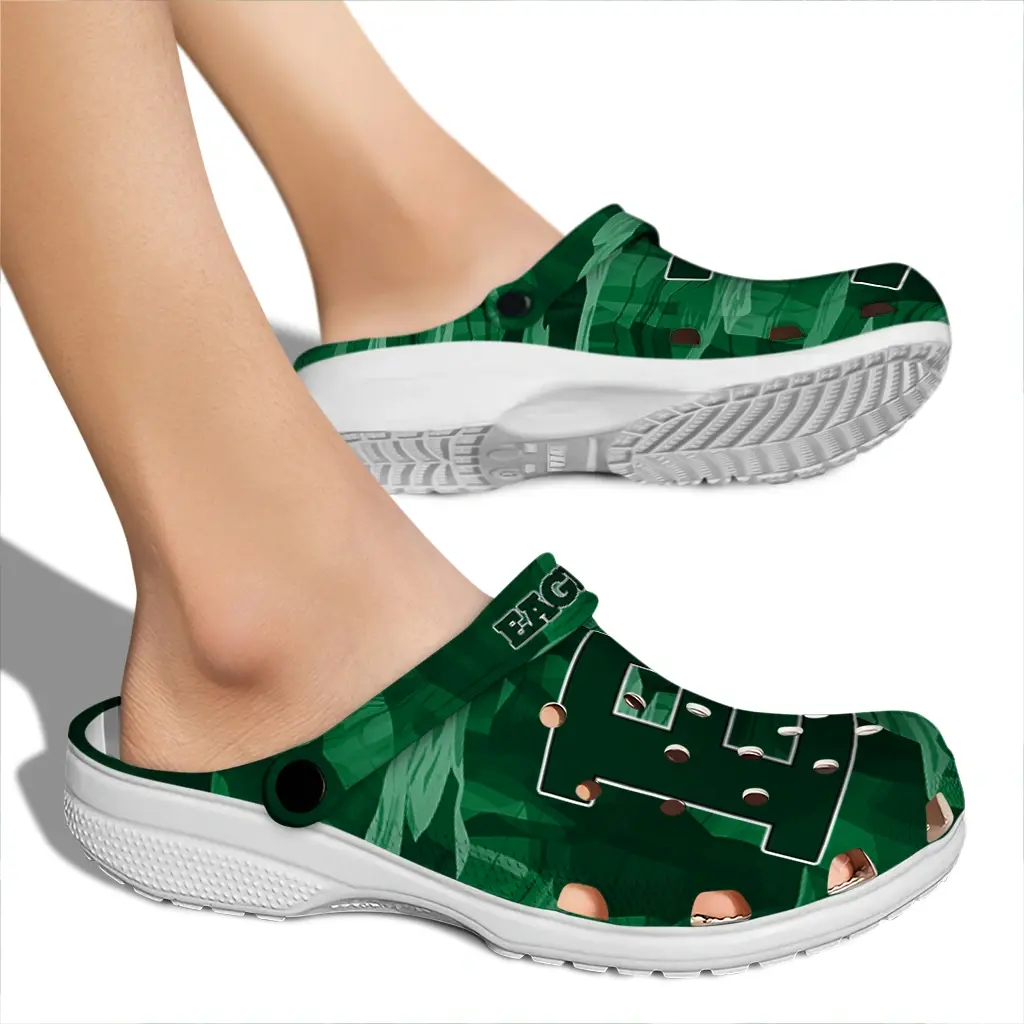 Eastern Michigan Eagles Fans Clogs - Canyon Layers Green Eastern Michigan Eagles Fans Clogs - Canyon Layers Green
