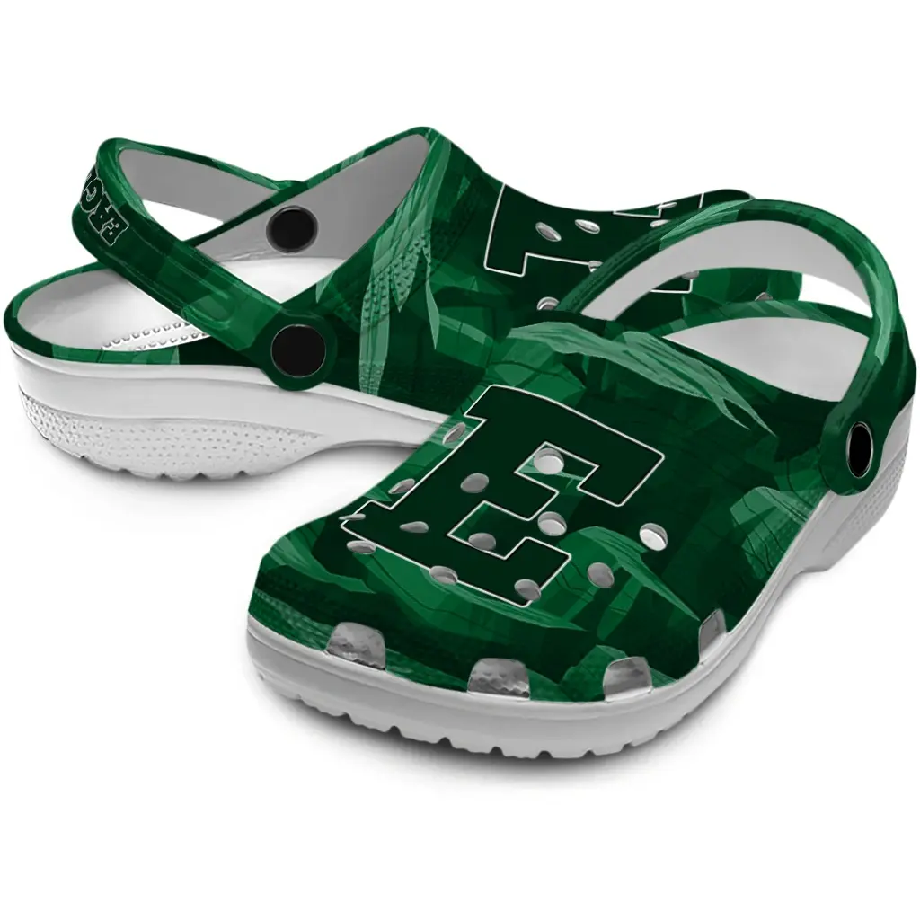 Eastern Michigan Eagles Fans Clogs - Canyon Layers Green Eastern Michigan Eagles Fans Clogs - Canyon Layers Green