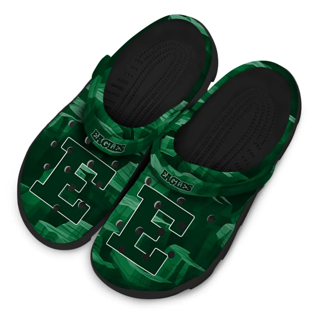 Eastern Michigan Eagles Fans Clogs - Canyon Layers Green Eastern Michigan Eagles Fans Clogs - Canyon Layers Green