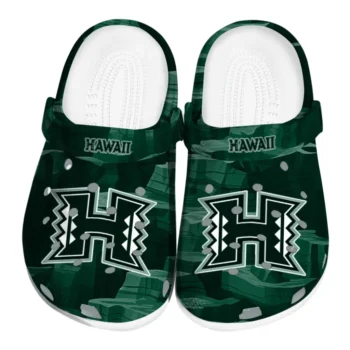 Hawaii Rainbow Warriors Fans Clogs - Canyon Layers Green