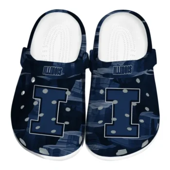 Illinois Fighting Illini Fans Clogs - Canyon Layers Blue