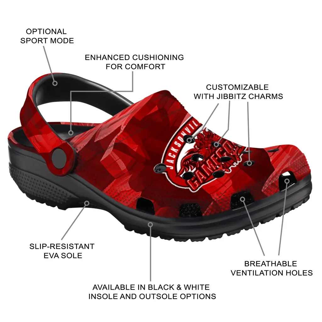 Jacksonville State Gamecocks Fans Clogs - Canyon Layers Red Jacksonville State Gamecocks Fans Clogs - Canyon Layers Red