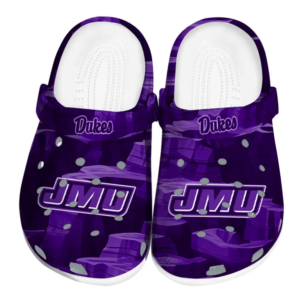 James Madison Dukes Fans Clogs - Canyon Layers Purple James Madison Dukes Fans Clogs - Canyon Layers Purple