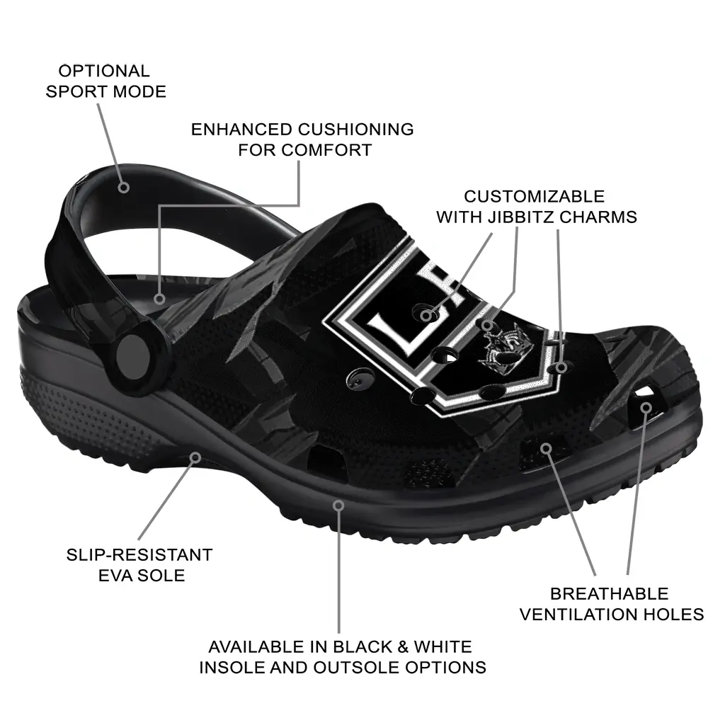 Los Angeles Kings Fans Clogs - Canyon Layers Black Los Angeles Kings Fans Clogs - Canyon Layers Black