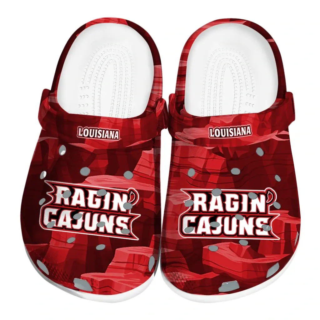 Louisiana Ragin' Cajuns Fans Clogs - Canyon Layers Red Louisiana Ragin' Cajuns Fans Clogs - Canyon Layers Red