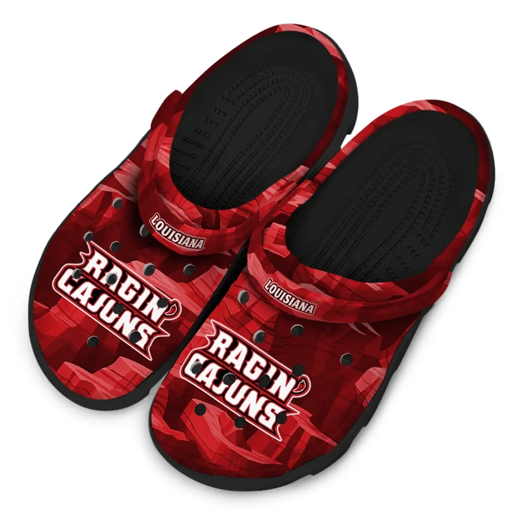 Louisiana Ragin' Cajuns Fans Clogs - Canyon Layers Red Louisiana Ragin' Cajuns Fans Clogs - Canyon Layers Red