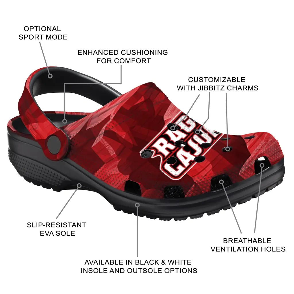 Louisiana Ragin' Cajuns Fans Clogs - Canyon Layers Red Louisiana Ragin' Cajuns Fans Clogs - Canyon Layers Red