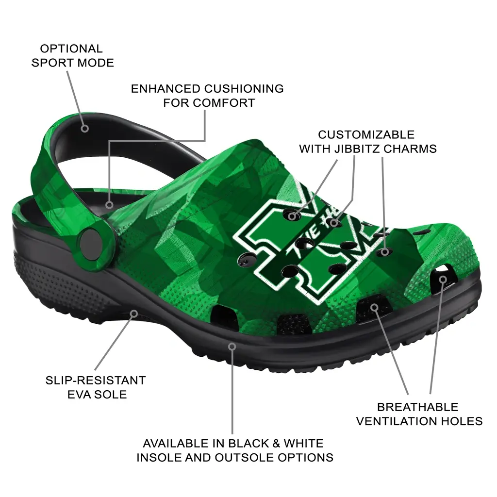 Marshall Thundering Herd Fans Clogs - Canyon Layers Green Marshall Thundering Herd Fans Clogs - Canyon Layers Green