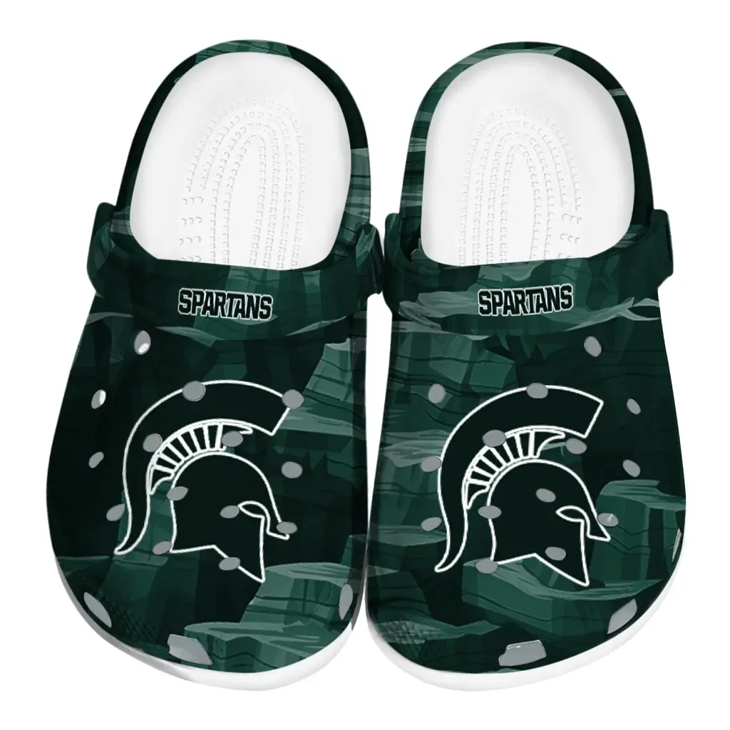Michigan State Spartans Fans Clogs - Canyon Layers Dark Green Michigan State Spartans Fans Clogs - Canyon Layers Dark Green