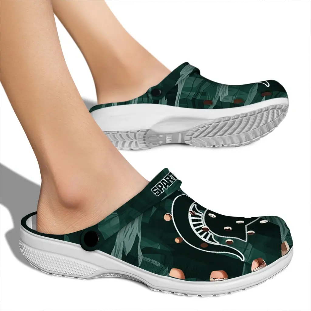 Michigan State Spartans Fans Clogs - Canyon Layers Dark Green Michigan State Spartans Fans Clogs - Canyon Layers Dark Green