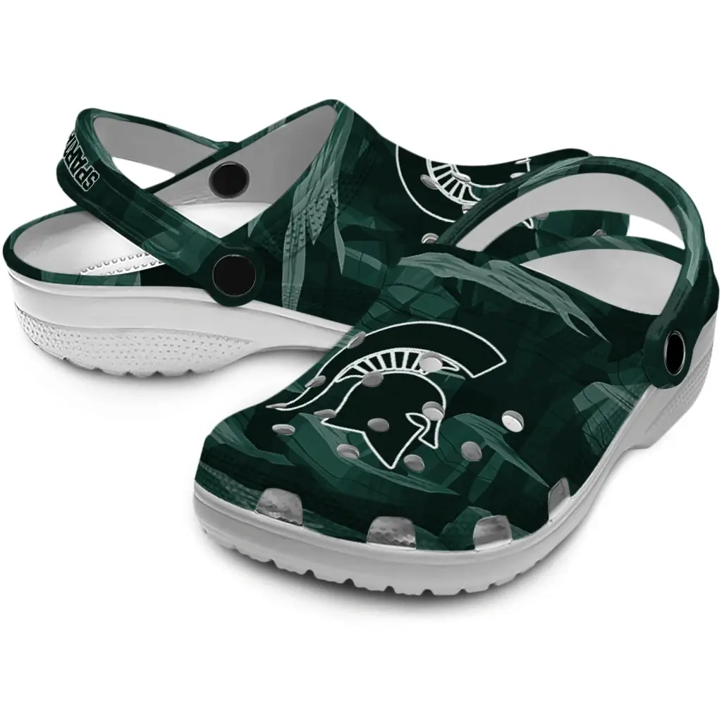 Michigan State Spartans Fans Clogs - Canyon Layers Dark Green Michigan State Spartans Fans Clogs - Canyon Layers Dark Green