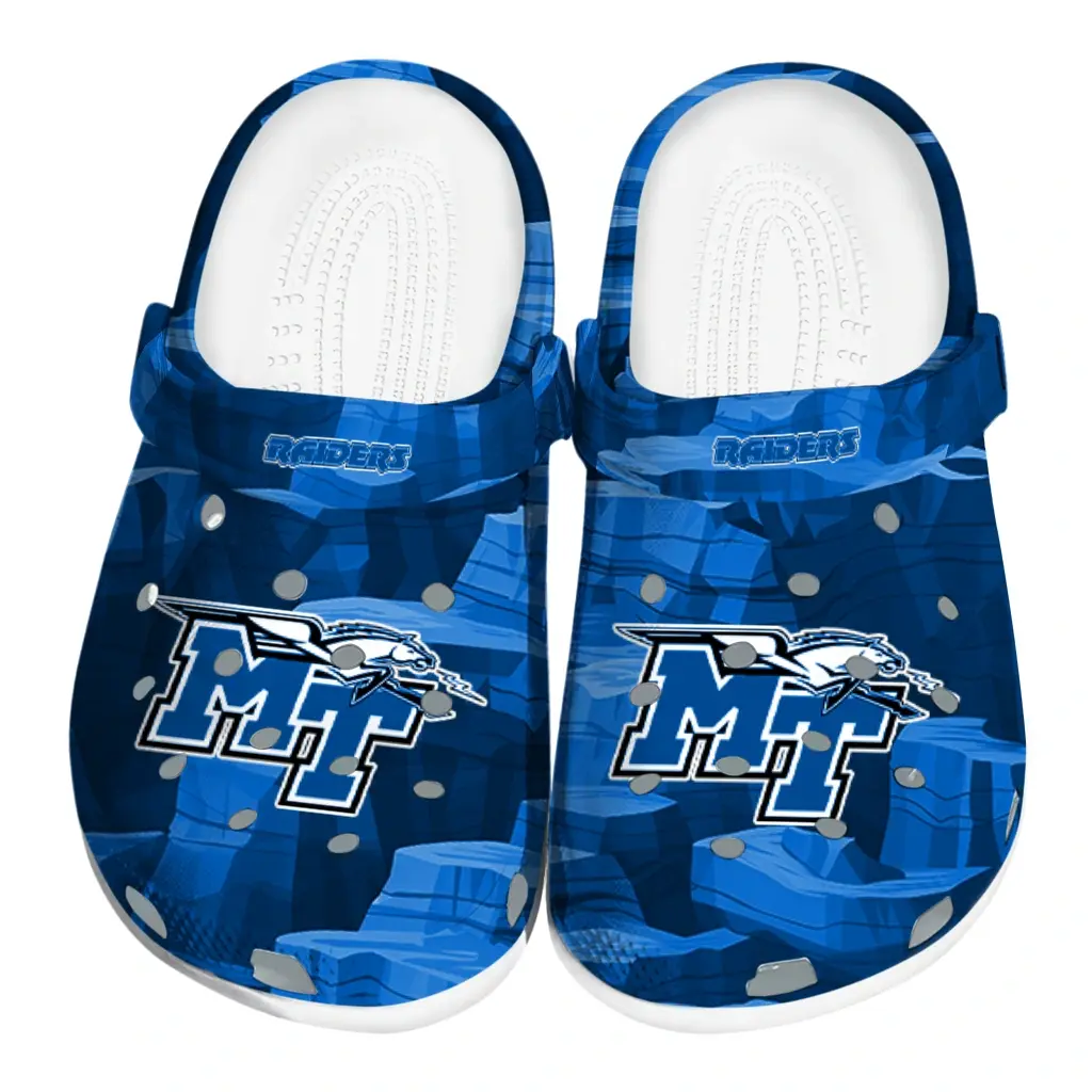 Middle Tennessee Blue Raiders Fans Clogs - Canyon Layers Blue Middle Tennessee Blue Raiders Fans Clogs - Canyon Layers Blue