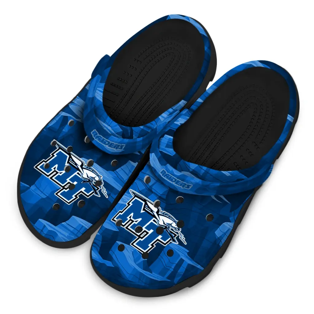 Middle Tennessee Blue Raiders Fans Clogs - Canyon Layers Blue Middle Tennessee Blue Raiders Fans Clogs - Canyon Layers Blue