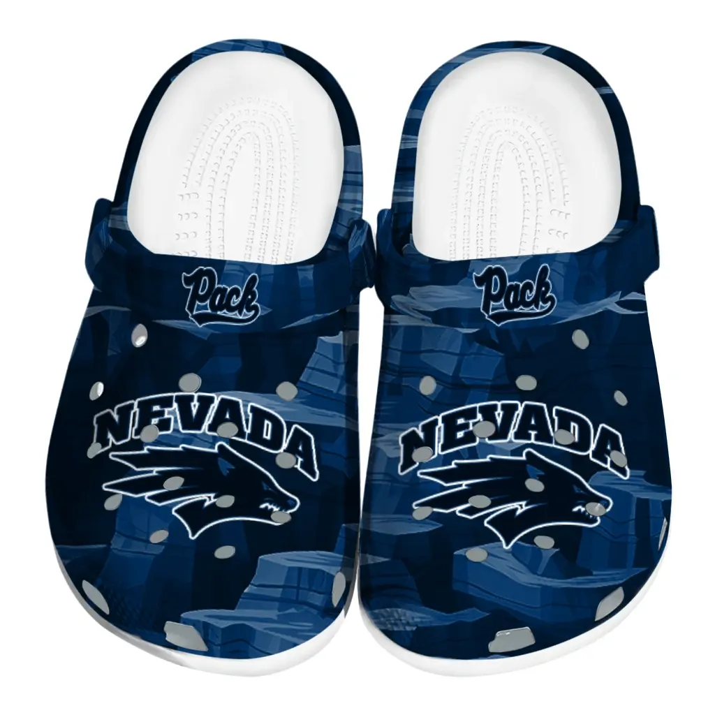 Nevada Wolf Pack Fans Clogs - Canyon Layers Blue Nevada Wolf Pack Fans Clogs - Canyon Layers Blue