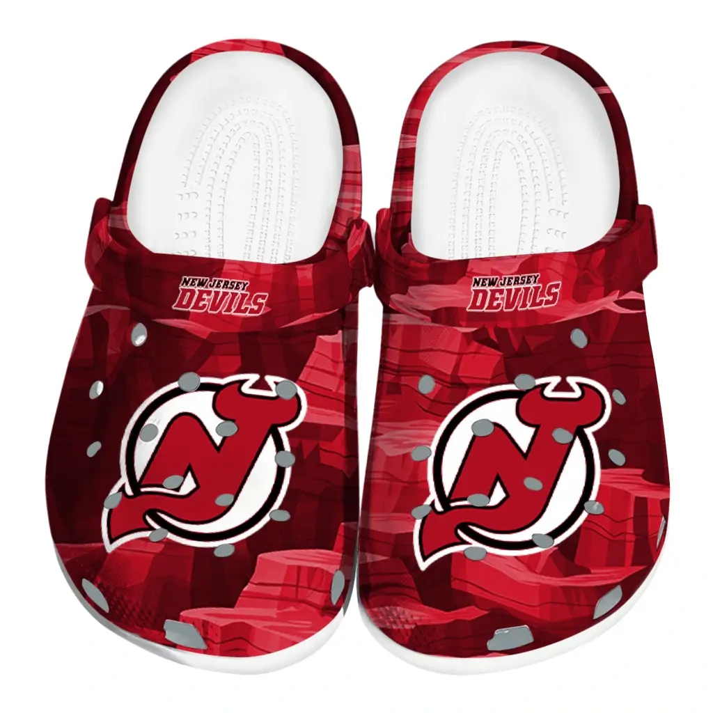 New Jersey Devils Fans Clogs - Canyon Layers Red New Jersey Devils Fans Clogs - Canyon Layers Red