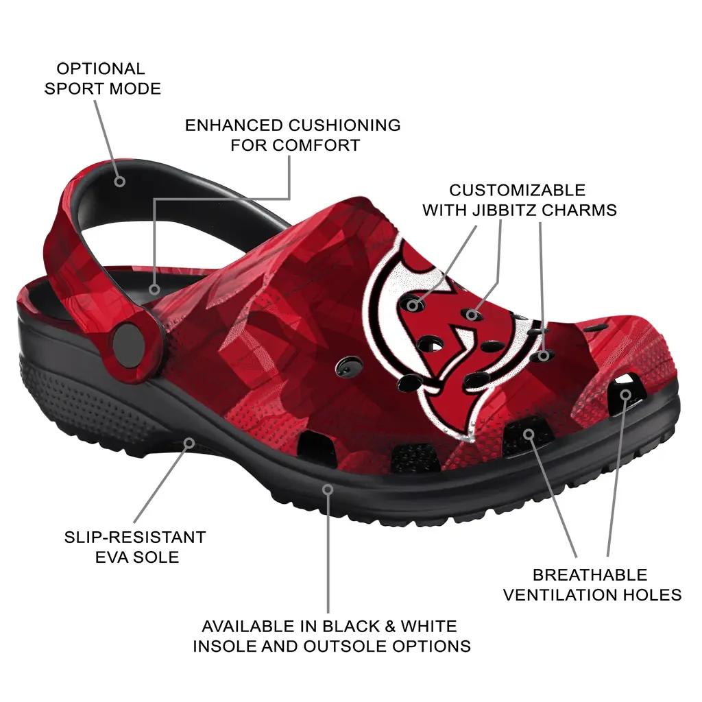 New Jersey Devils Fans Clogs - Canyon Layers Red New Jersey Devils Fans Clogs - Canyon Layers Red