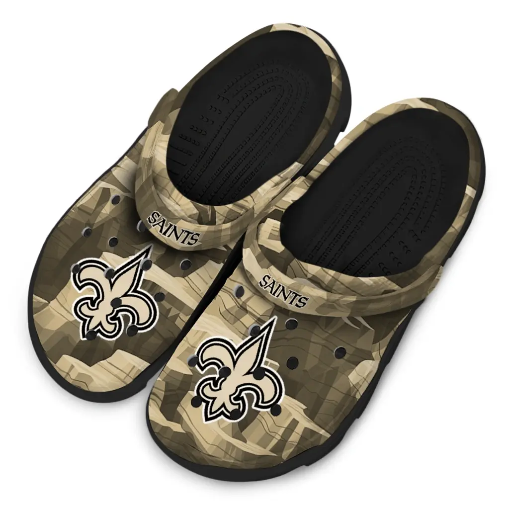 New Orleans Saints Fans Clogs - Canyon Layers Brown New Orleans Saints Fans Clogs - Canyon Layers Brown
